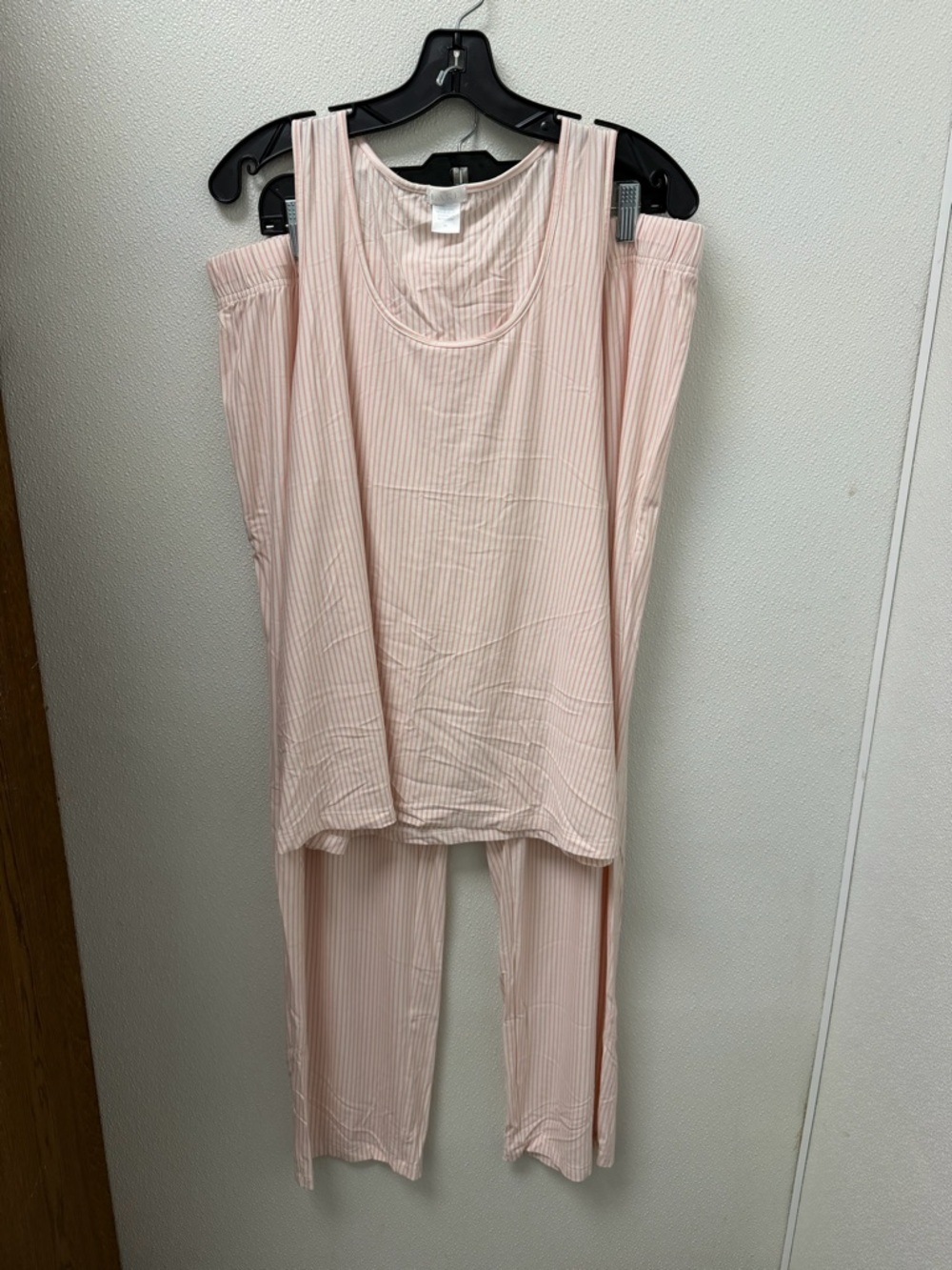 Ribbed Tank and Lounge Pants Set - Pale Blush